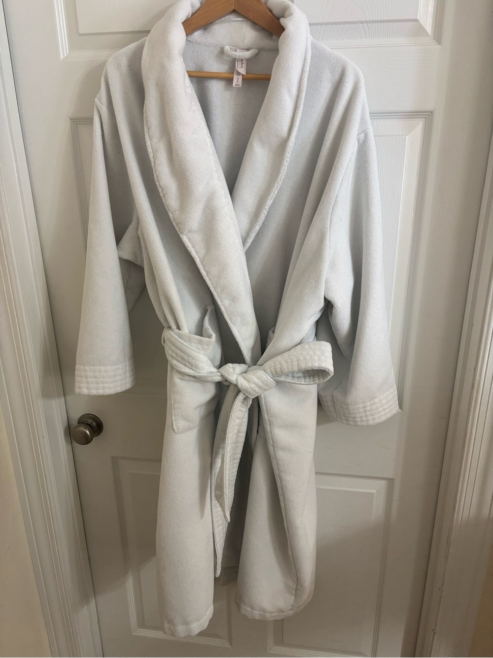 Auden White Plush Shawl Collar Bathrobe with Belt